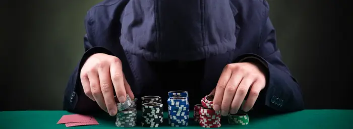 Poker pro with hoodie