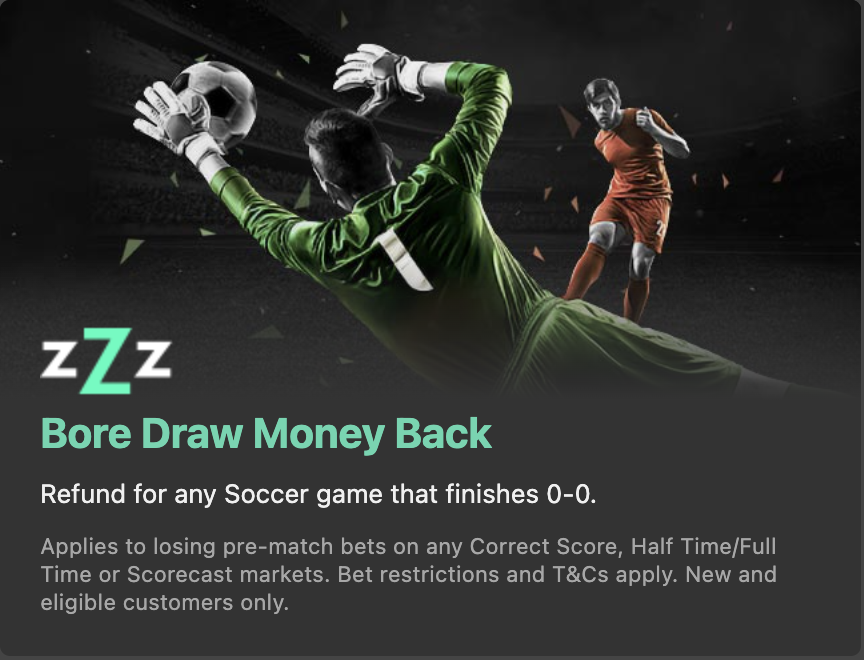 Bet Insurance bet365 Bore Draw Money Back