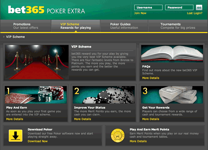 Bet365 Poker VIP Scheme