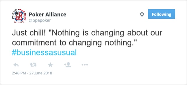 PokerAlliance will continue to change nothing