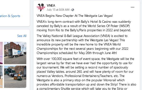 VNEA 8-Ball WSOP