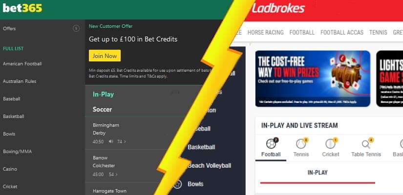 Bet365 Sportsbook vs Ladbrokes Sportsbook