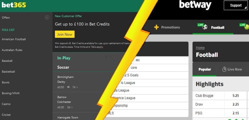 Bet365 vs Betway Sportsbook