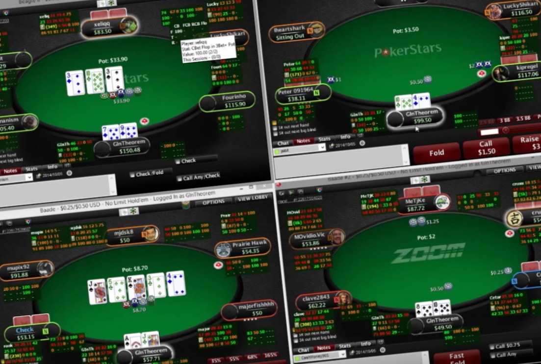 Playing Different Poker Tables Simultaneously