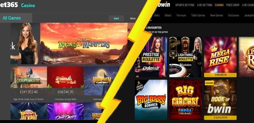 Comparison of the bet365 casino vs bwin casino