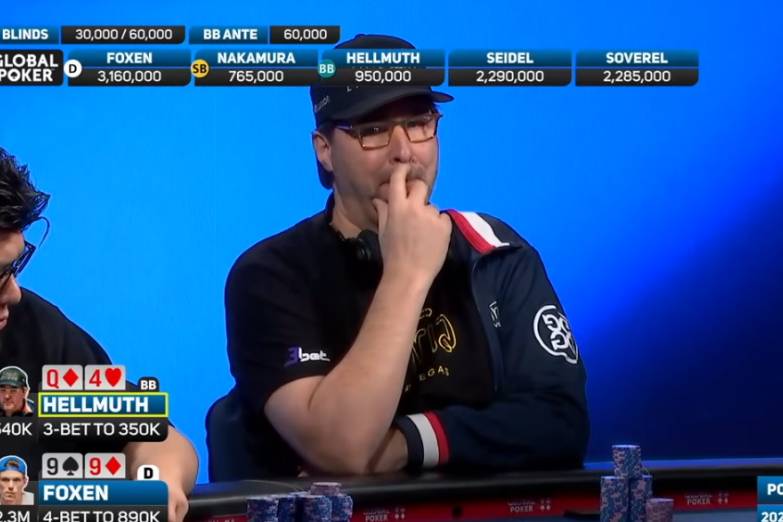 Watch Phil Hellmuth Bluff against Alex Foxen with Q4o at the 2022 US Poker Open