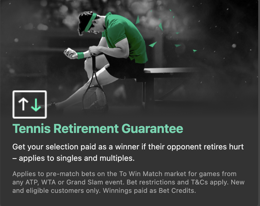 Bet Insurance Tennis Retirement Guarantee bet365