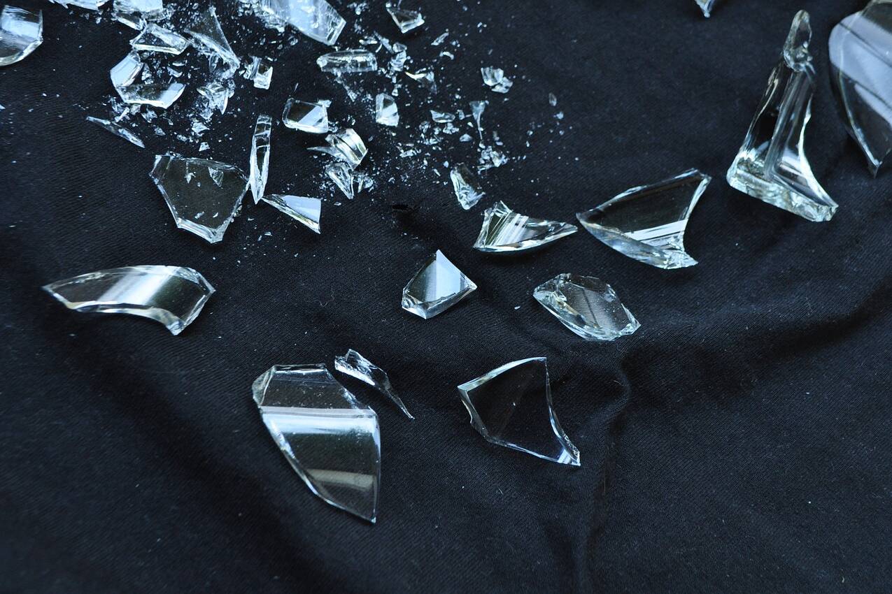 Overcoming stigma image of shards of broken glass