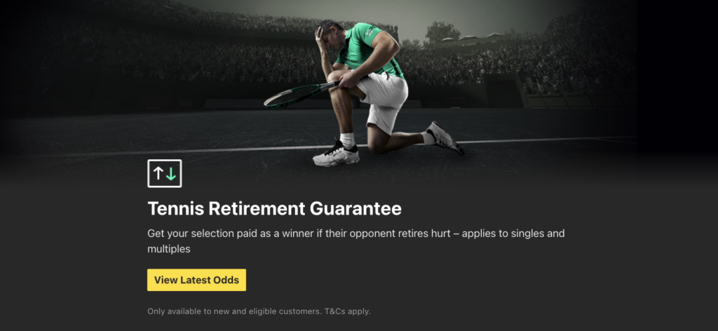 Bet365 Sport Tennis Retirement Guarantee