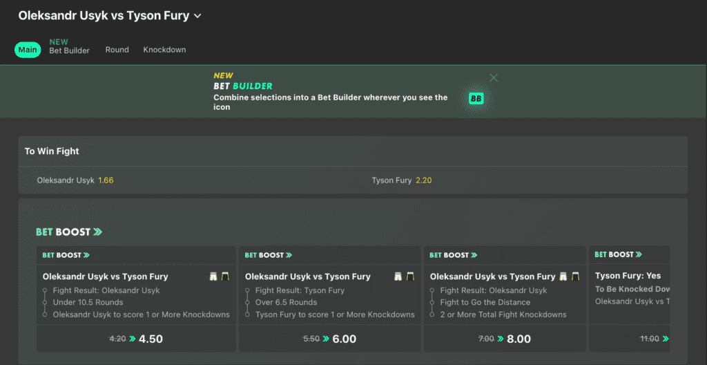 Fury v Usyk 2 Betting