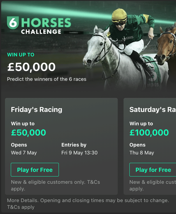 Epsom Derby Festival 6 Horse Challenge