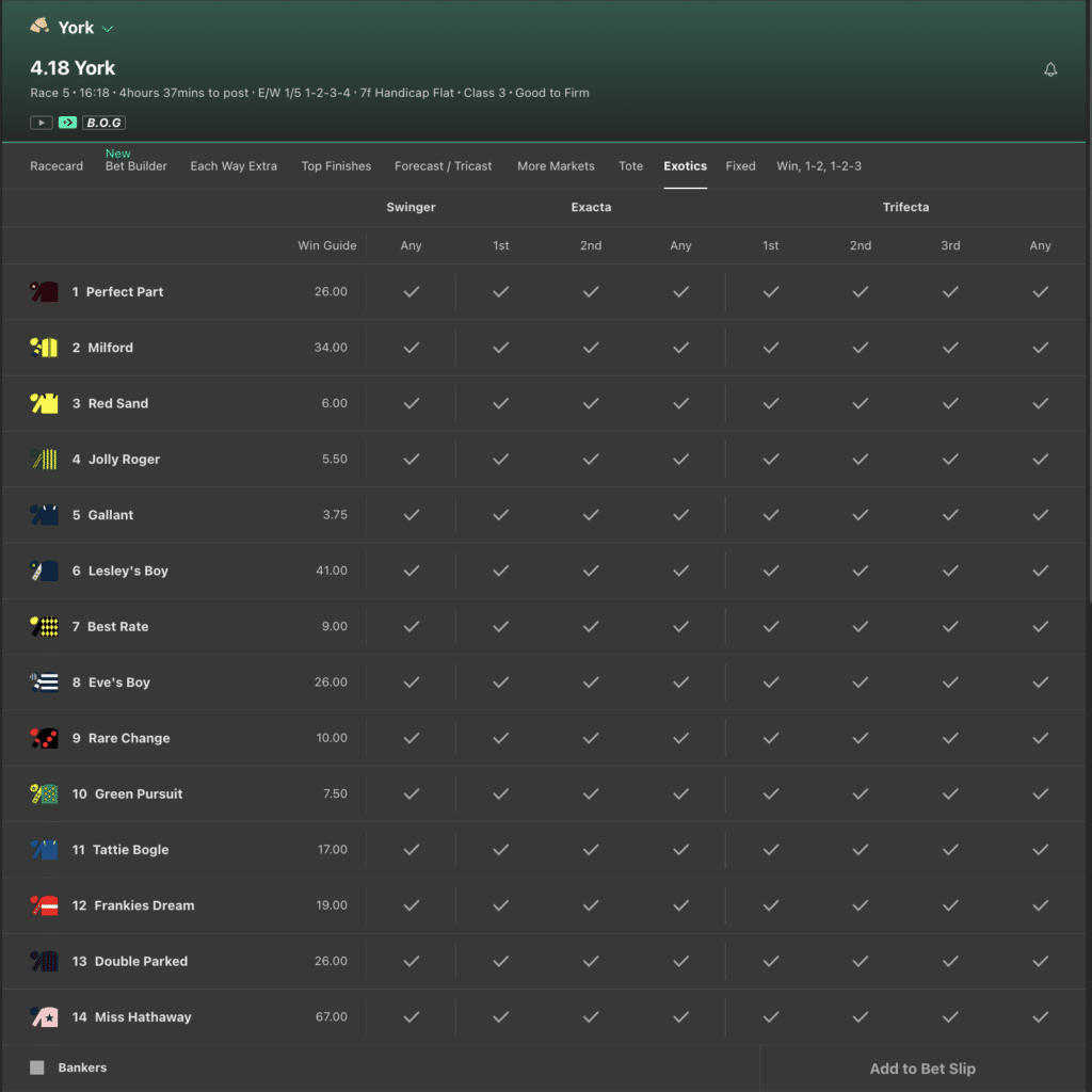 Tote Betting Exotics