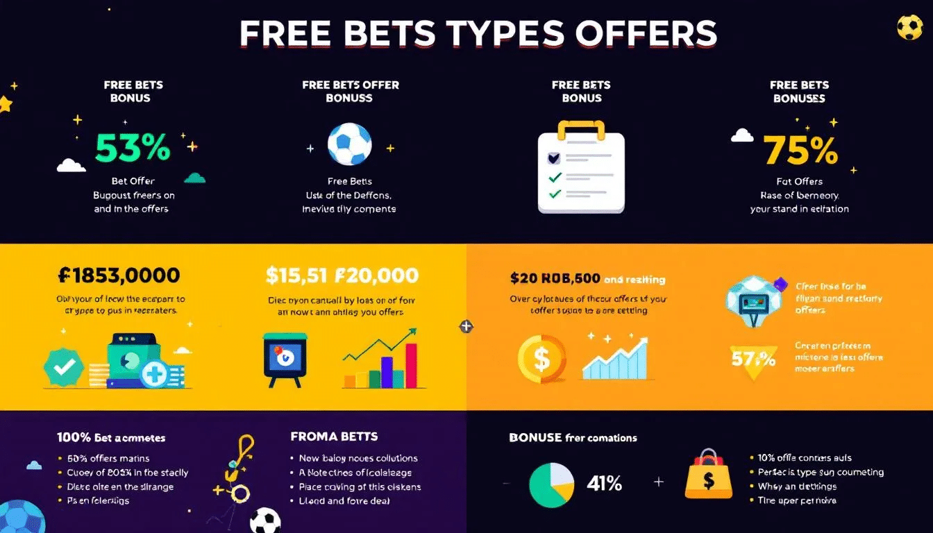 Various types of bet offers including free bets and bonuses.