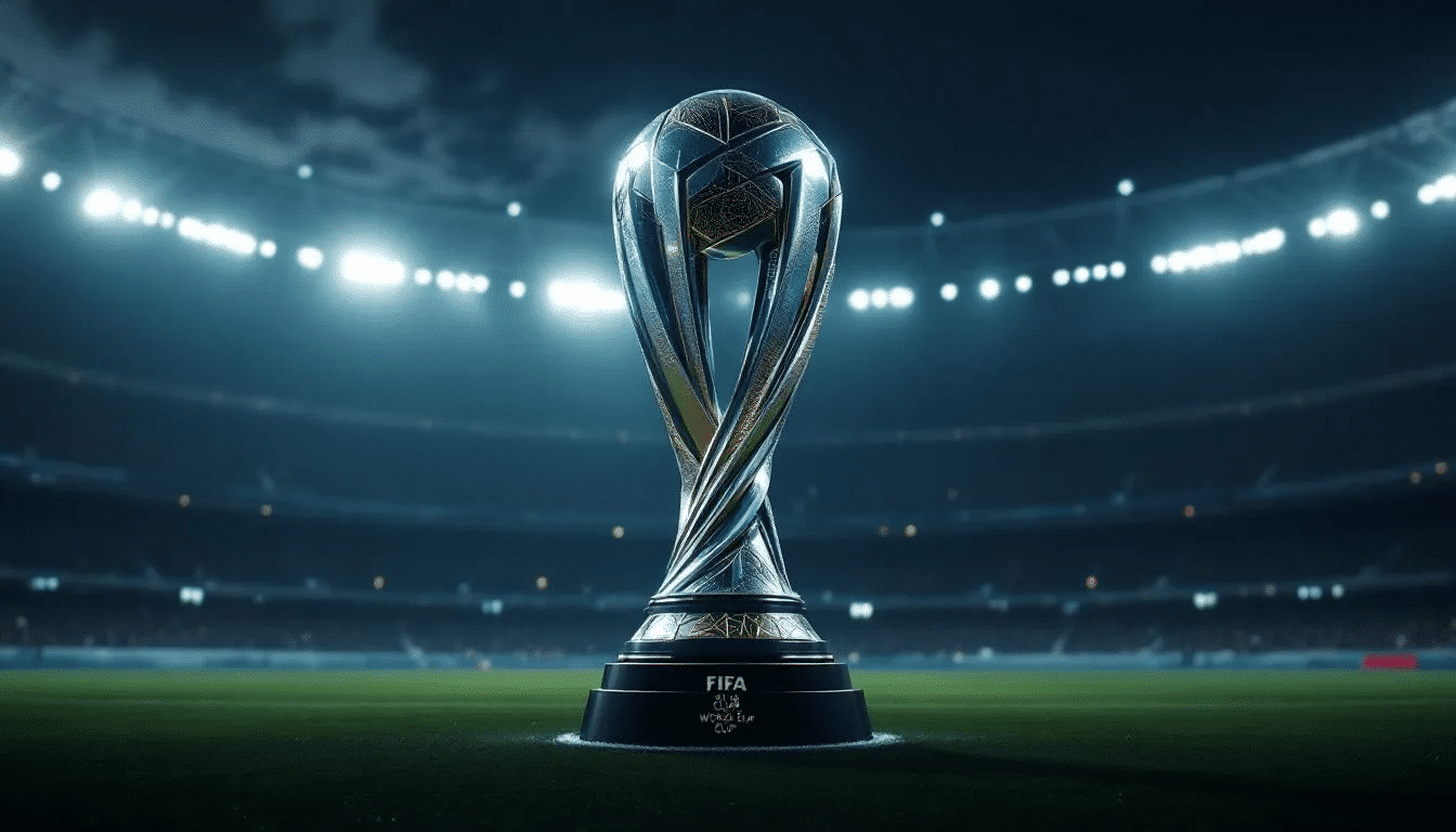 The new trophy unveiled for the FIFA Club World Cup.