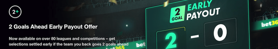 2 Goals Ahead Early Payout Offer