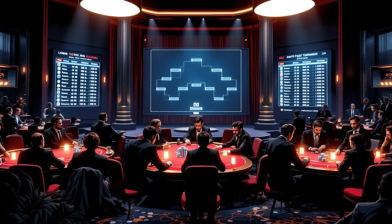 A visual representation of entry fees and structures for poker tournaments.
