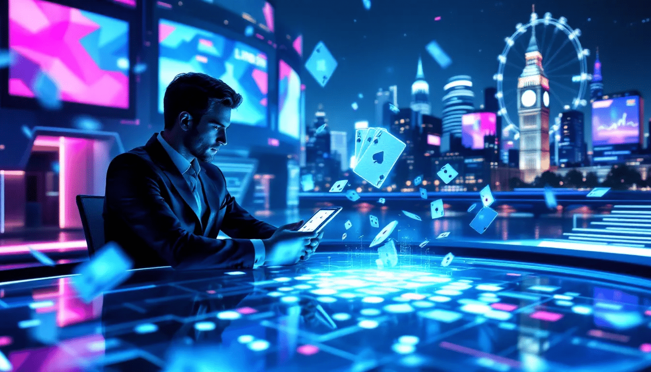Tips for Participating in London Poker Tournaments, illustrated with a player preparing for a tournament.