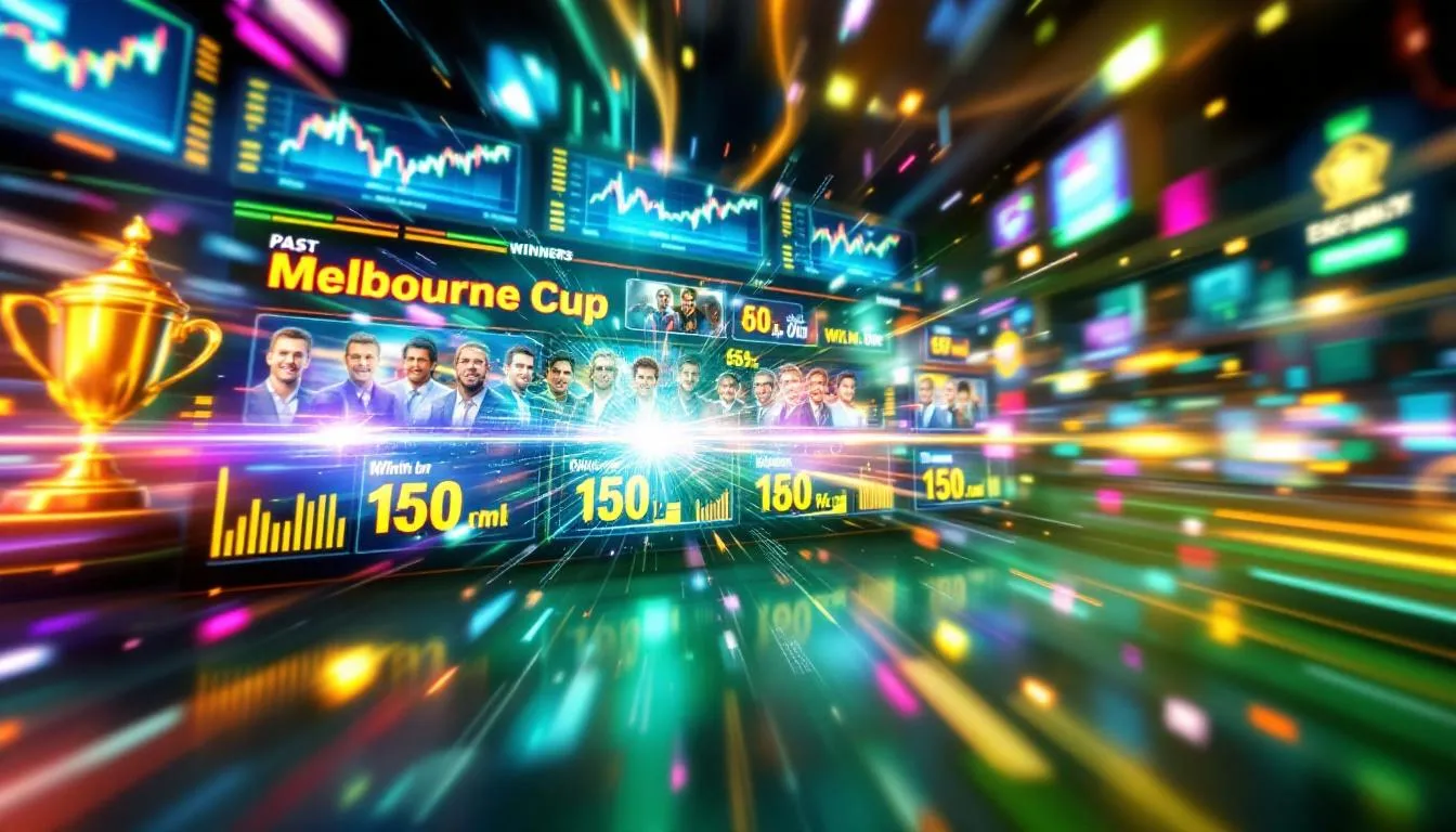 Celebration of past Melbourne Cup winners.