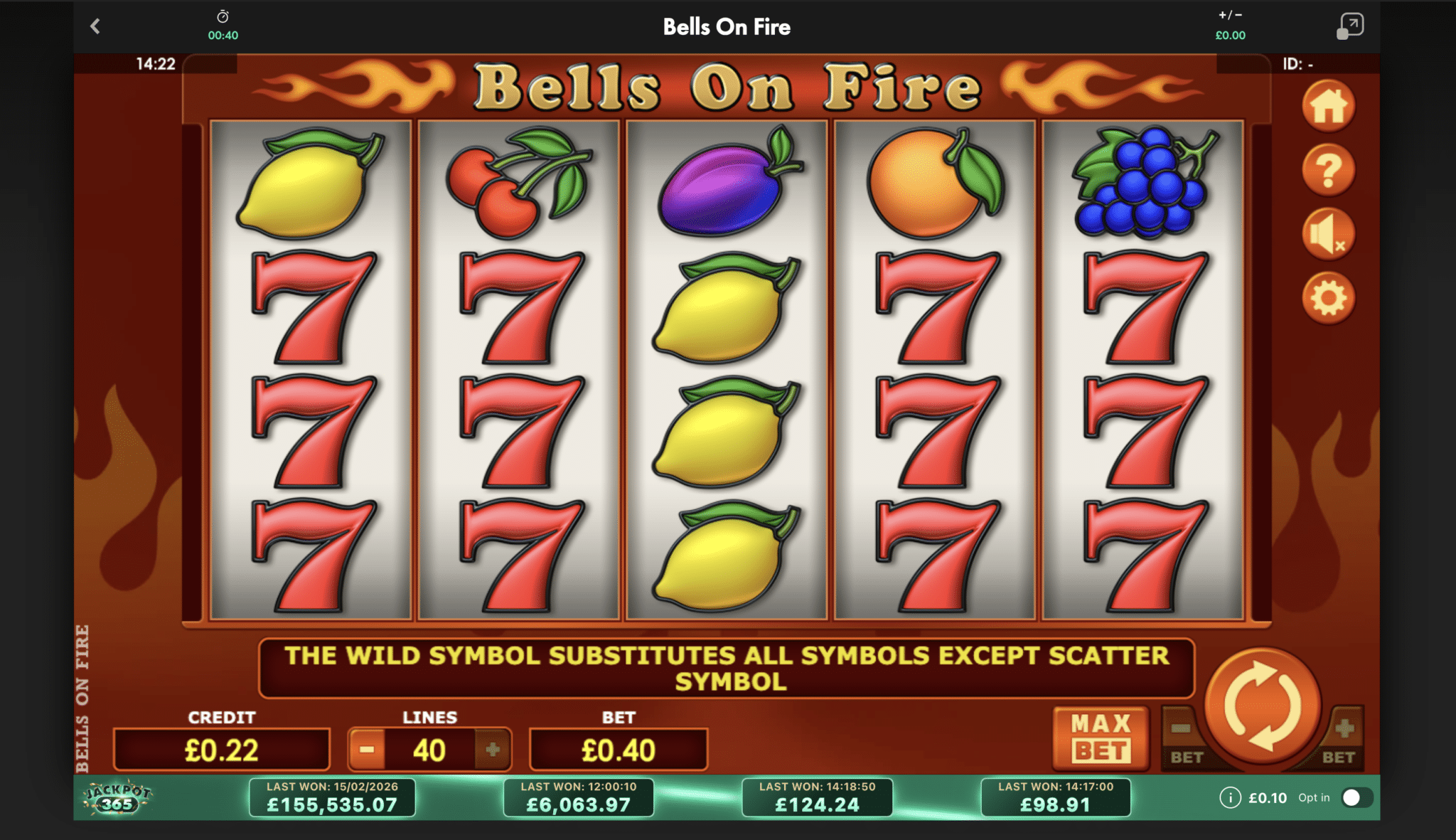 Bells on Fire Slot Amatic