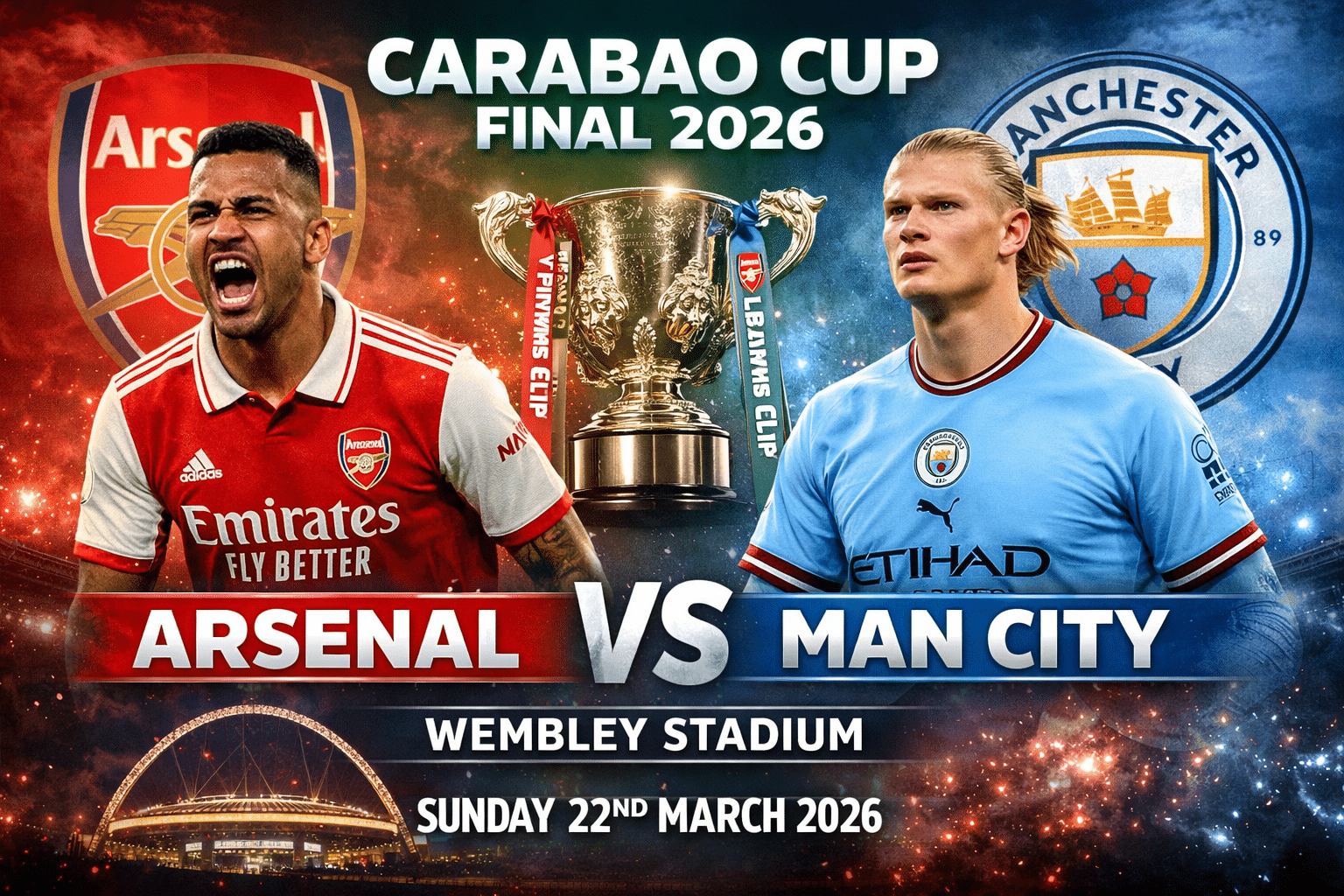 Carabao Cup Final 2026 Arsenal v Man CIty