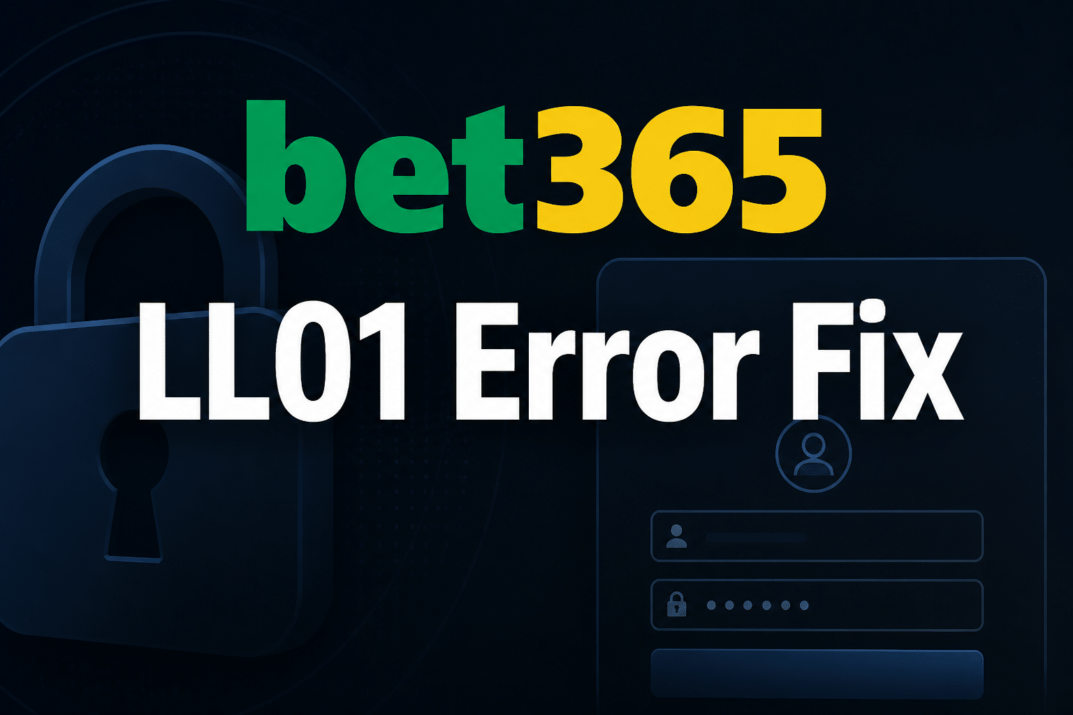 LL01 bet365 Error Code – Meaning And Step By Step Fixes