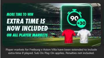 Extra time is now included - Bet365