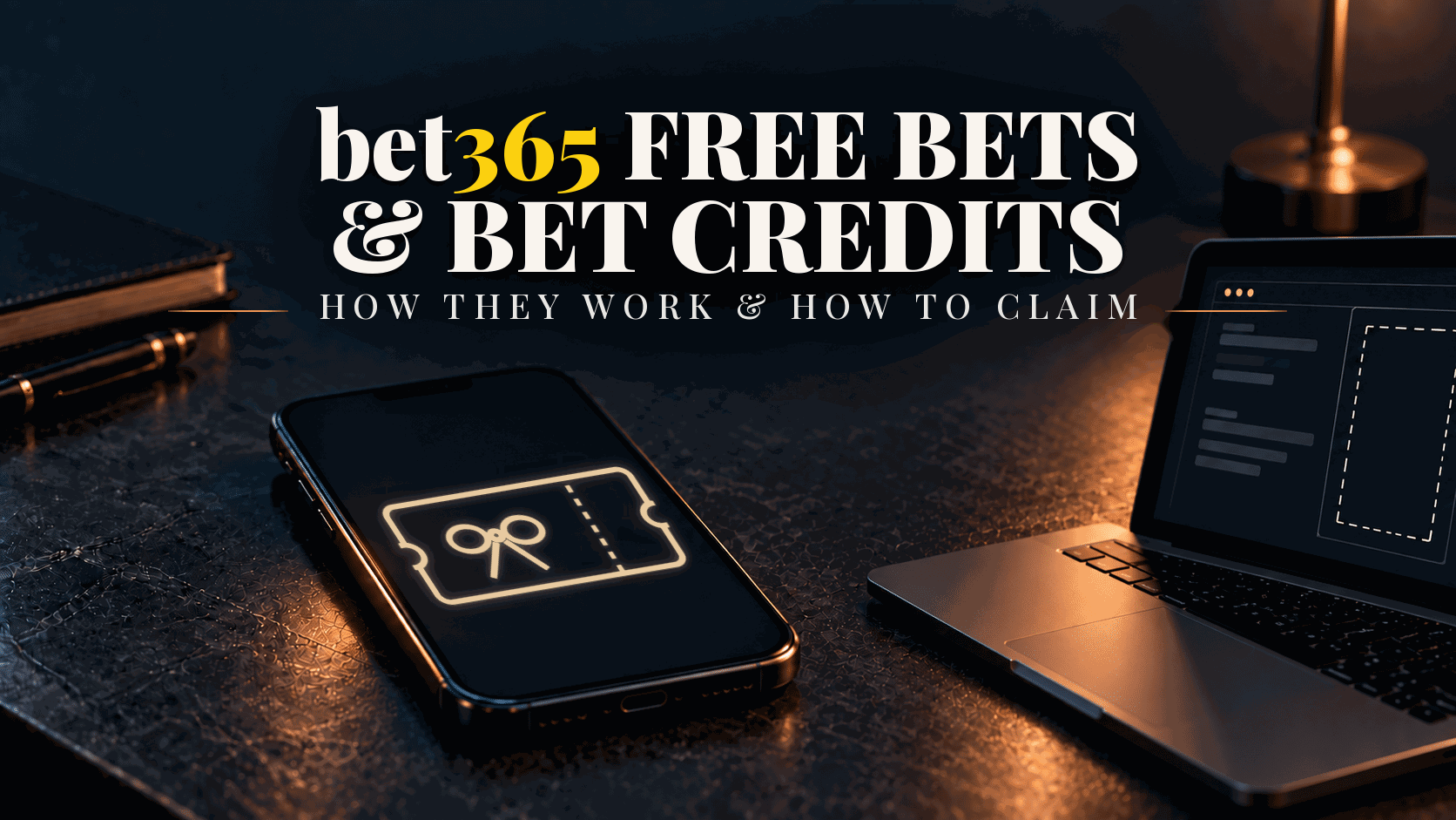 bet365 Free Bets and Bet Credits featured image: gift ticket icon on a phone screen